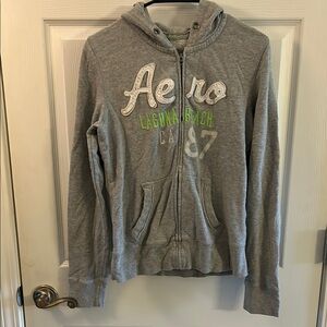 Aeropostale grey zip up hoodies large